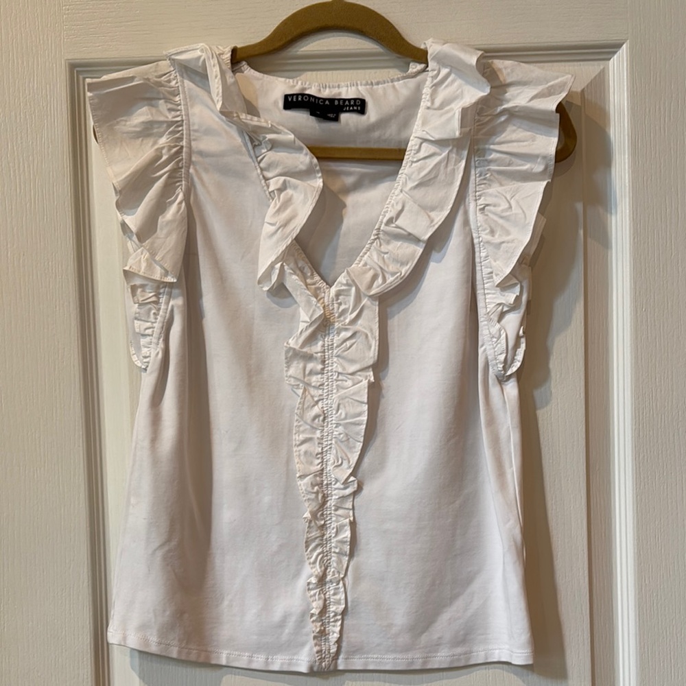 Veronica Beard White Blouse with Elegant Design